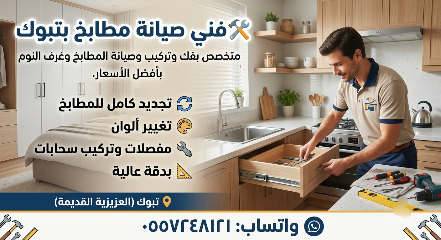 فني مطابخ بتبوكصيانة وتجديد - فك وتركيب