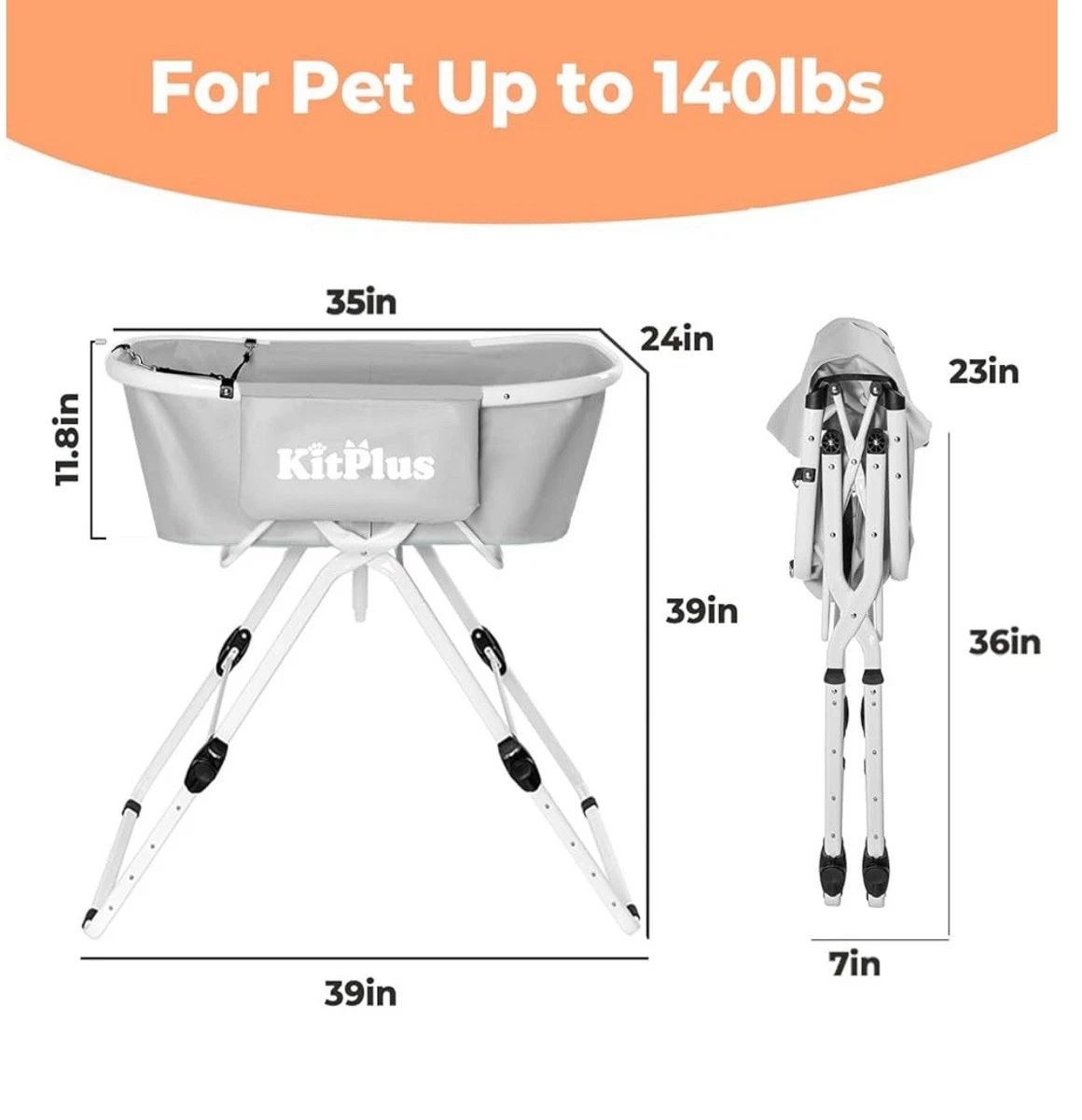 حوض استحمام للكلاب وقطط مزود بخمسة وضعيات غسيل قابلة للتعديل - Image 7